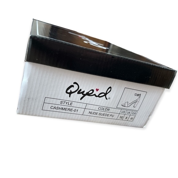 NIB Qupid Nude Suede PU Block Heel with Ankle Strap, Style Cashmere 01 - Sz 10 - Picture 3 of 10